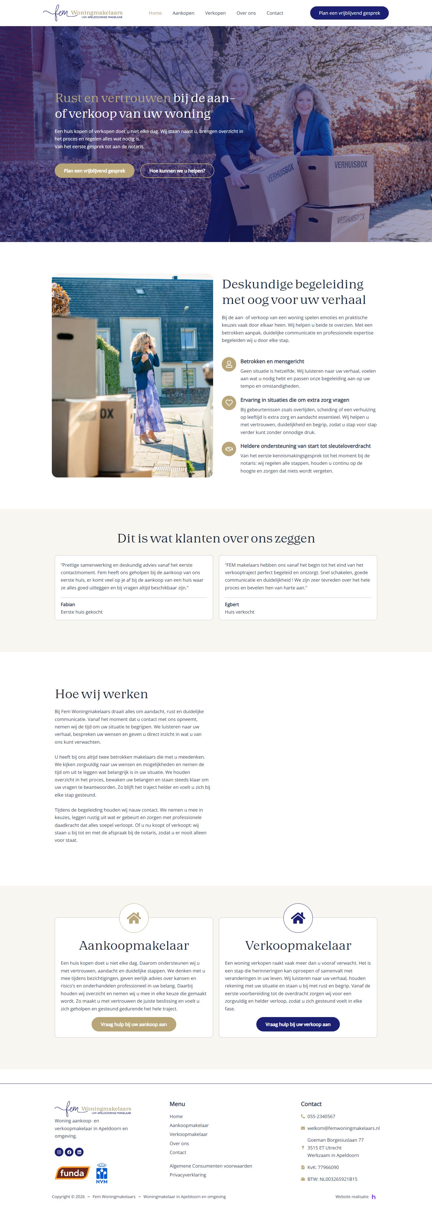 Capture d'écran du site web de www.femwoningmakelaars.nl