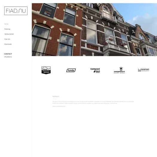 Screenshot van de website van www.fiad.nu