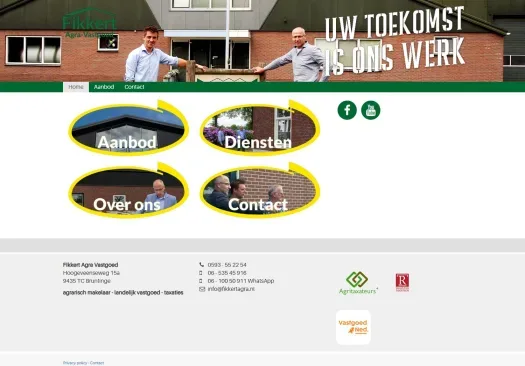 Screenshot van de website van www.fikkertagra.nl