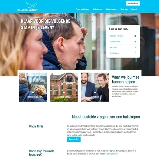Screenshot der Website von financieelvooruit.nl