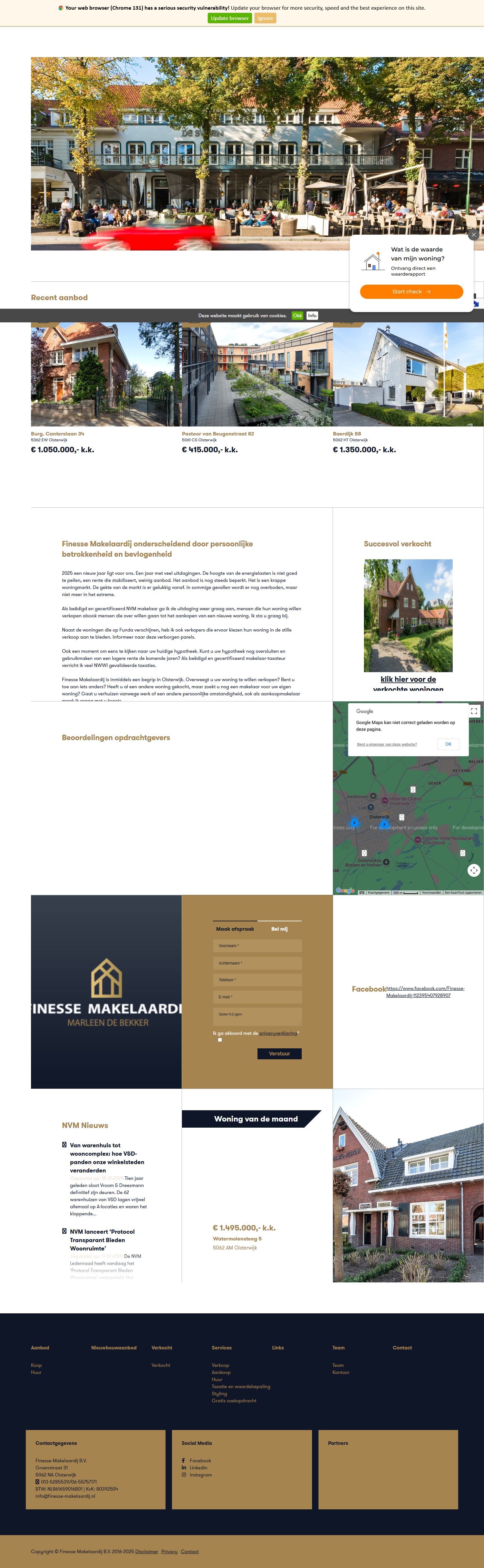 Capture d'écran du site web de www.finesse-makelaardij.nl