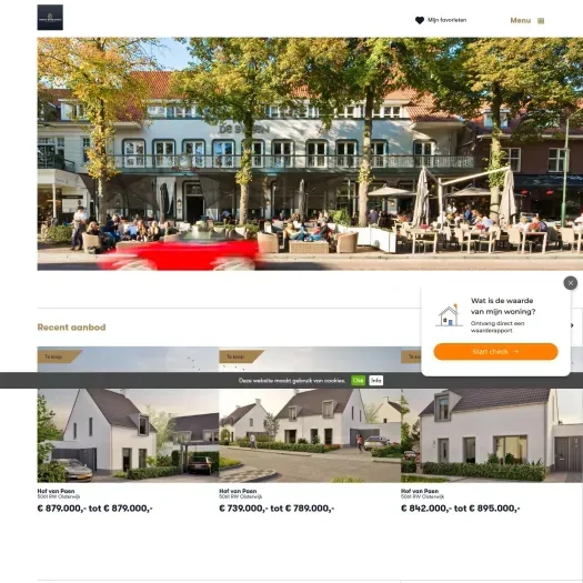 Screenshot van de website van www.finesse-makelaardij.nl