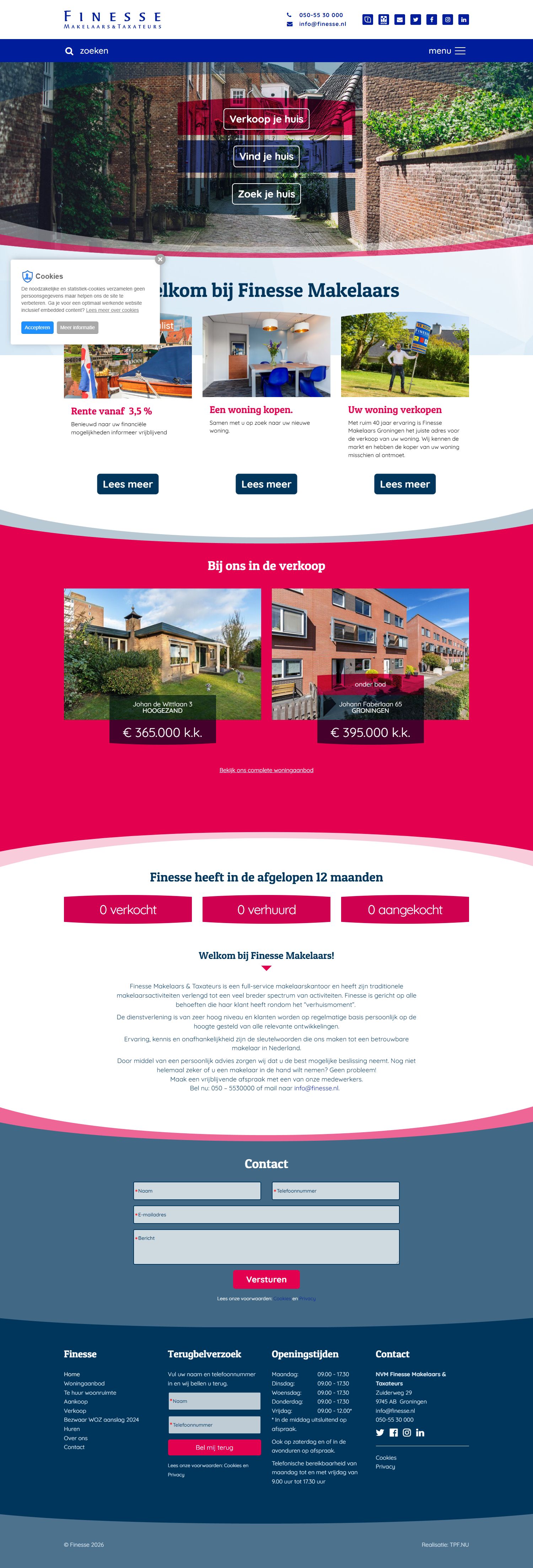 Screenshot der Website von www.finesse.nl