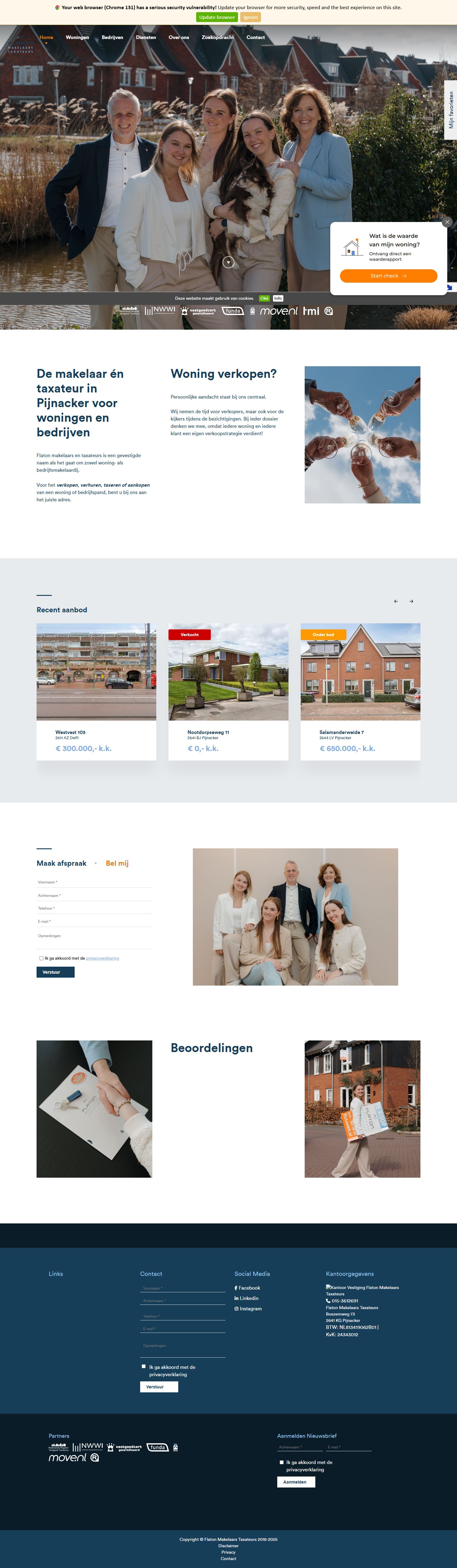 Screenshot of the website of www.flatonmt.nl