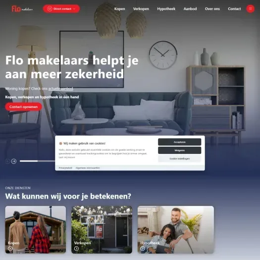 Screenshot van de website van www.flomakelaars.nl