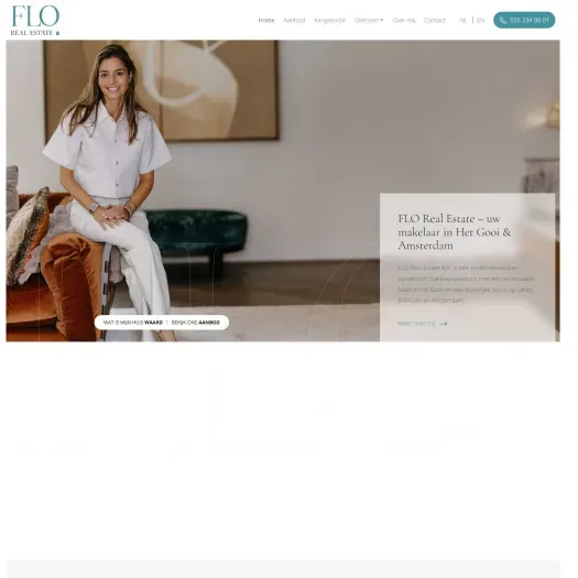 Screenshot van de website van www.flo-realestate.nl