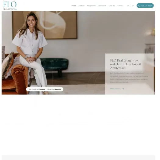 Screenshot van de website van www.flo-realestate.nl