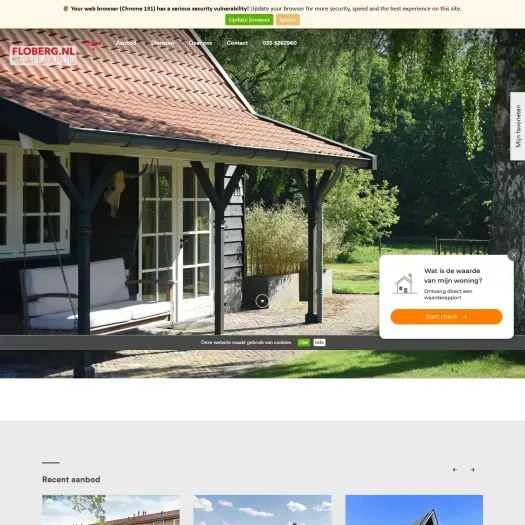 Screenshot van de website van www.floberg.nl