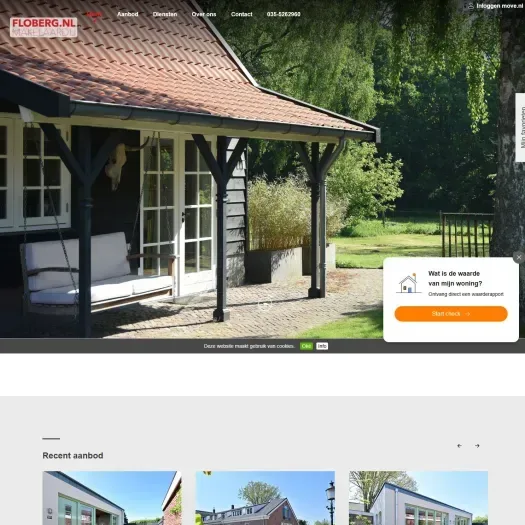 Screenshot van de website van www.floberg.nl
