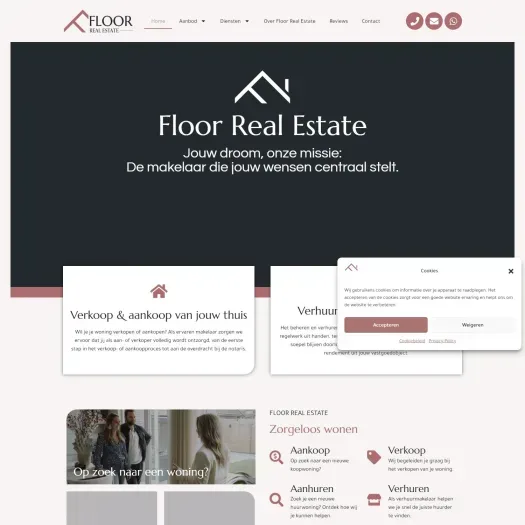 Screenshot of the website of www.floorrealestate.nl
