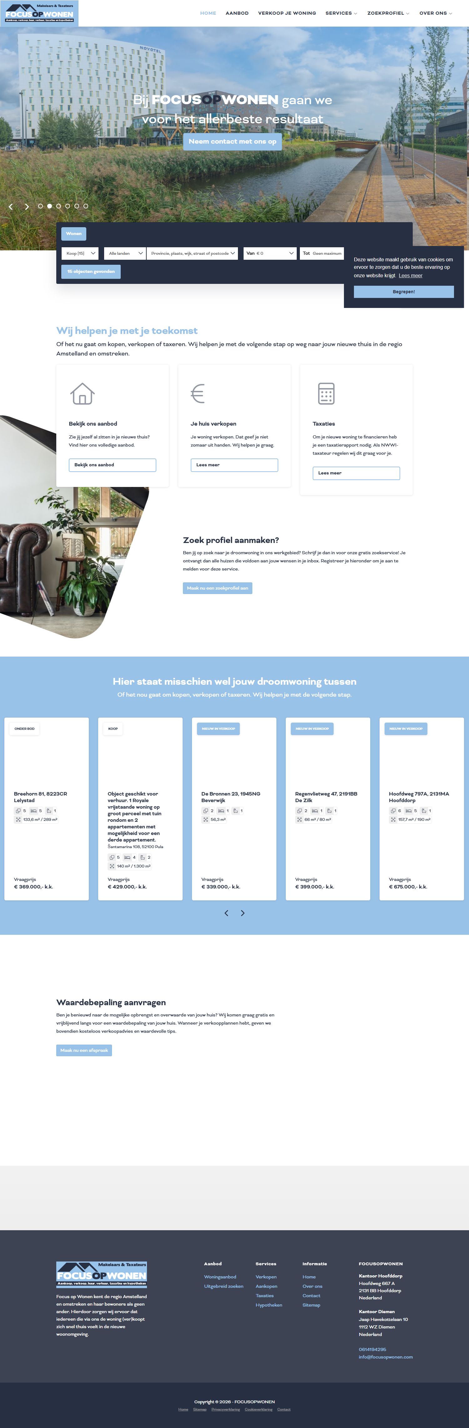 Screenshot der Website von www.focusopwonen.com