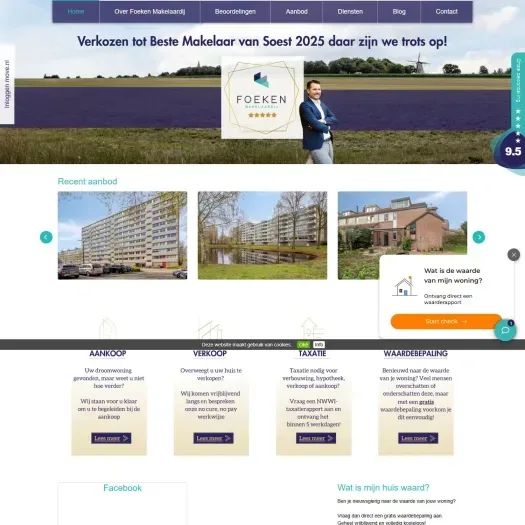 Screenshot of the website of www.foekenmakelaardij.nl