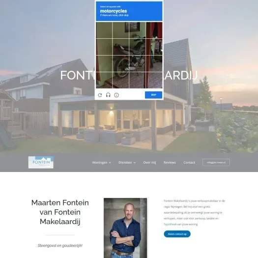 Screenshot van de website van www.fonteinmakelaardij.nl