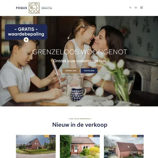 Screenshot van de website van www.foqus.nl