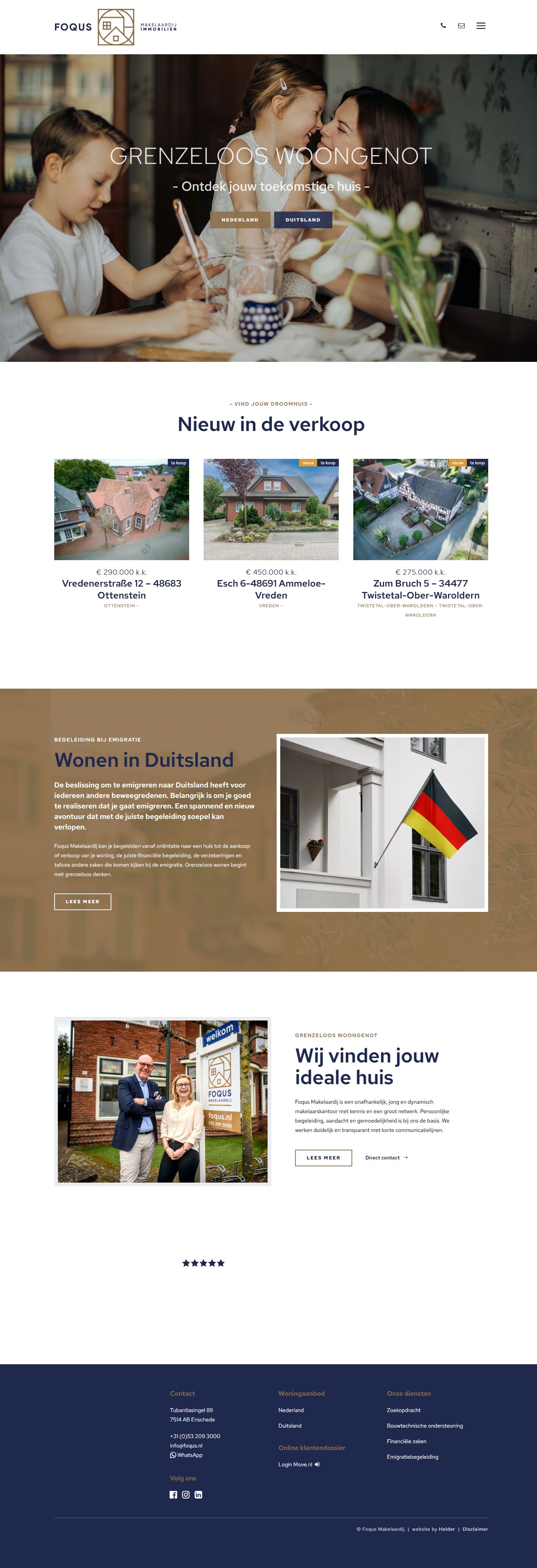 Screenshot of the website of www.foqus.nl