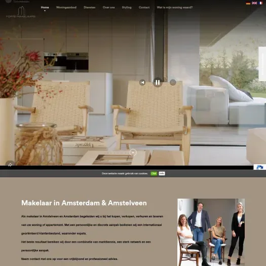 Screenshot van de website van www.fortemakelaars.nl