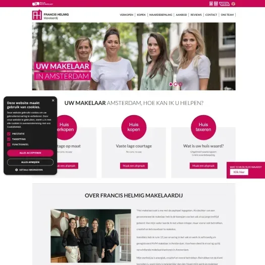 Screenshot of the website of www.francishelmig.nl