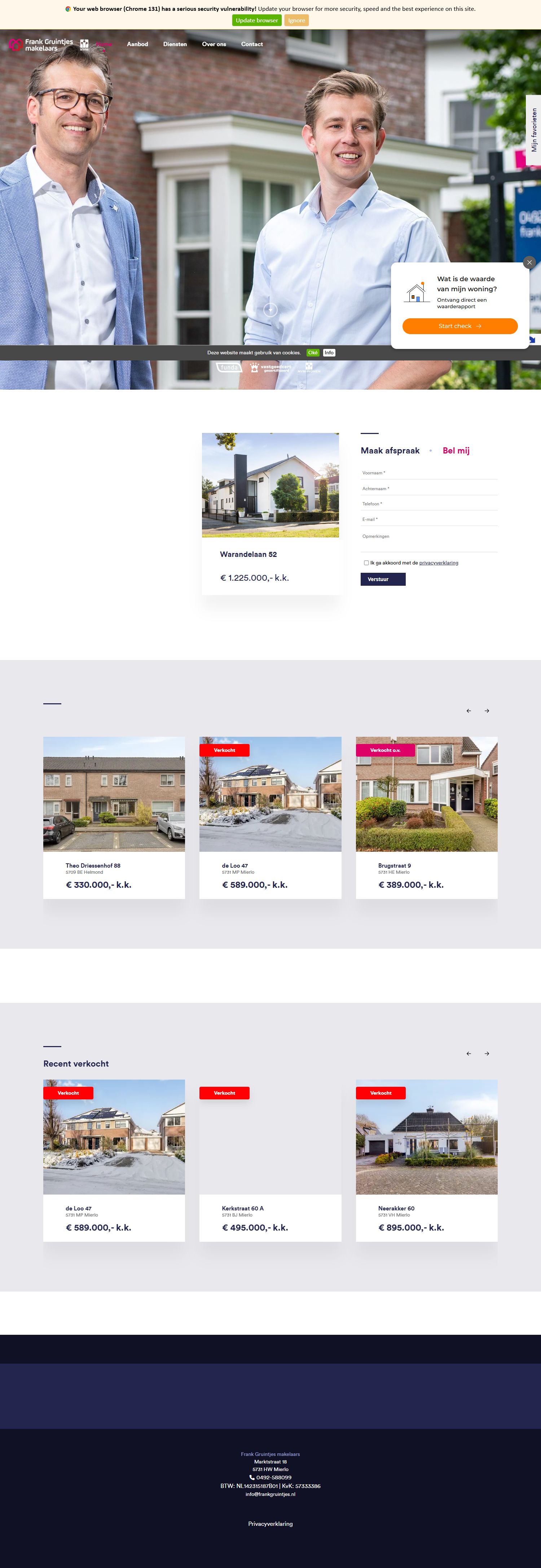 Screenshot der Website von www.frankgruintjes.nl