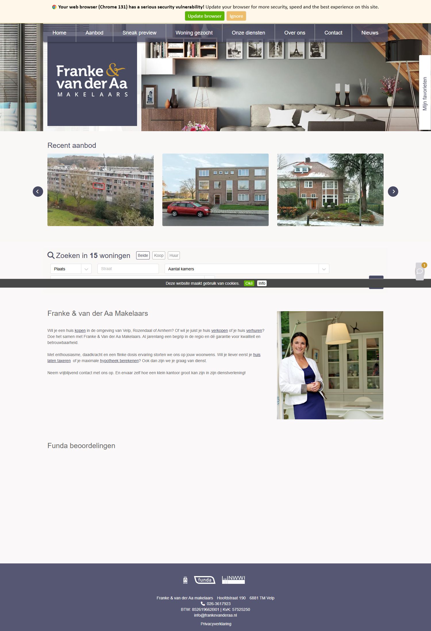 Screenshot der Website von www.frankevanderaa.nl