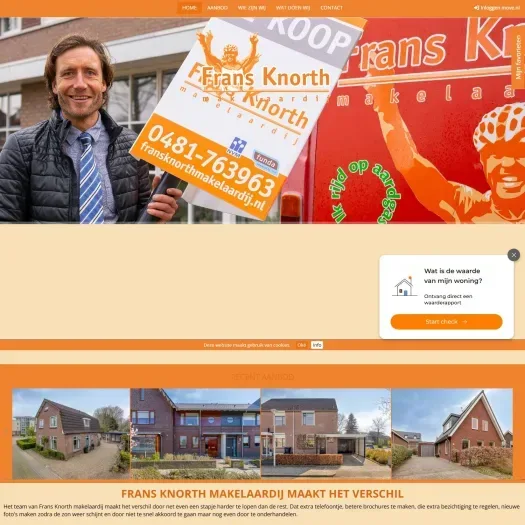 Screenshot of the website of www.fransknorthmakelaardij.nl