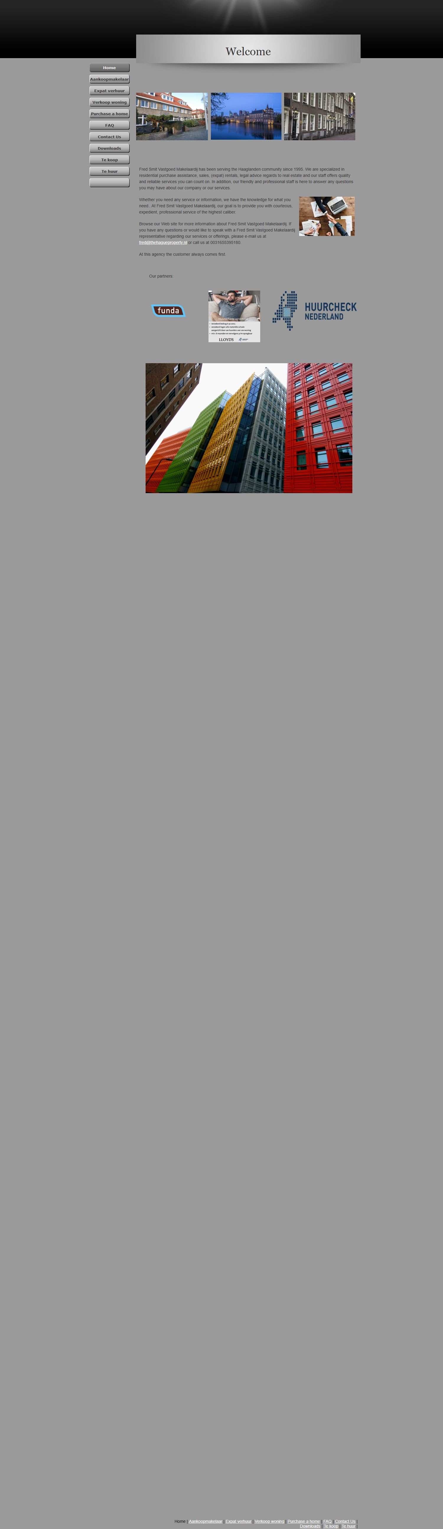 Screenshot of the website of www.thehagueproperty.nl