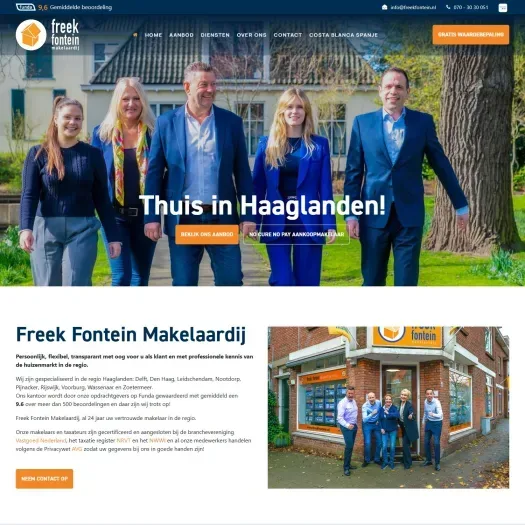 Screenshot van de website van www.freekfontein.nl