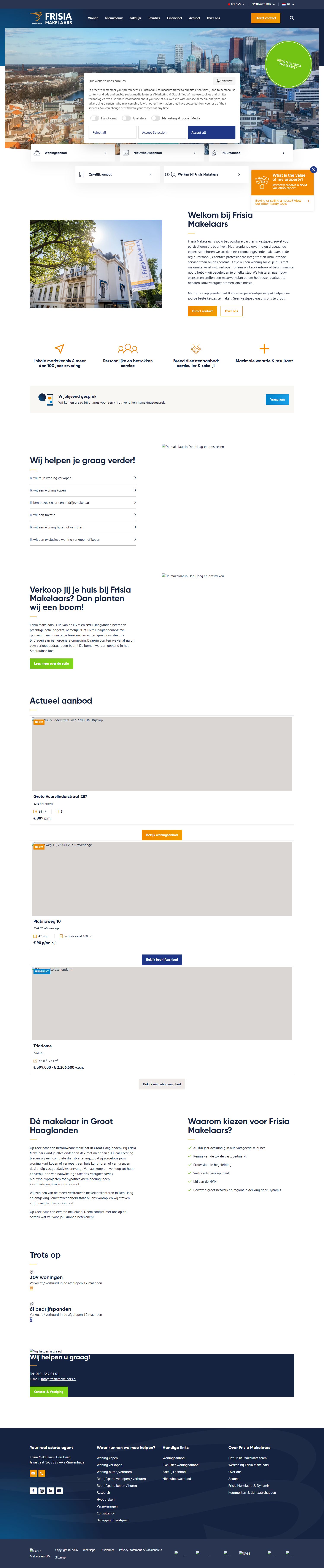 Screenshot of the website of www.frisiamakelaars.nl