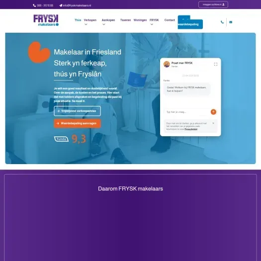 Capture d'écran du site web de www.fryskmakelaars.nl