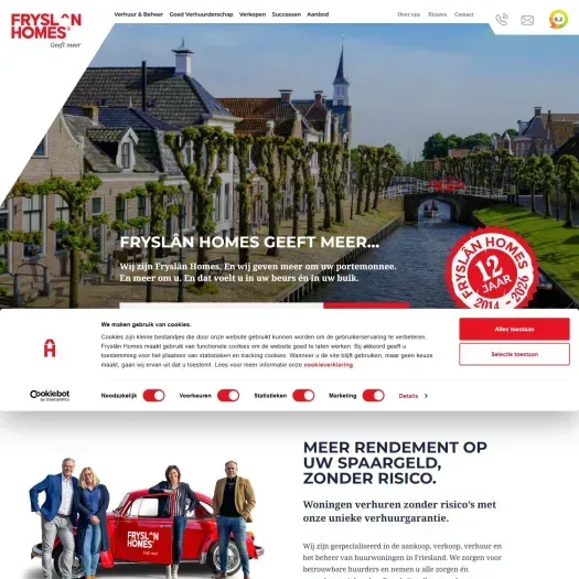 Capture d'écran du site web de www.fryslanhomes.frl