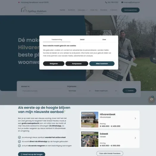 Screenshot der Website von www.fynhuys.nl
