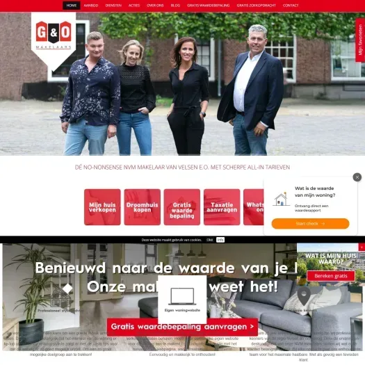 Screenshot van de website van www.g-omakelaars.nl