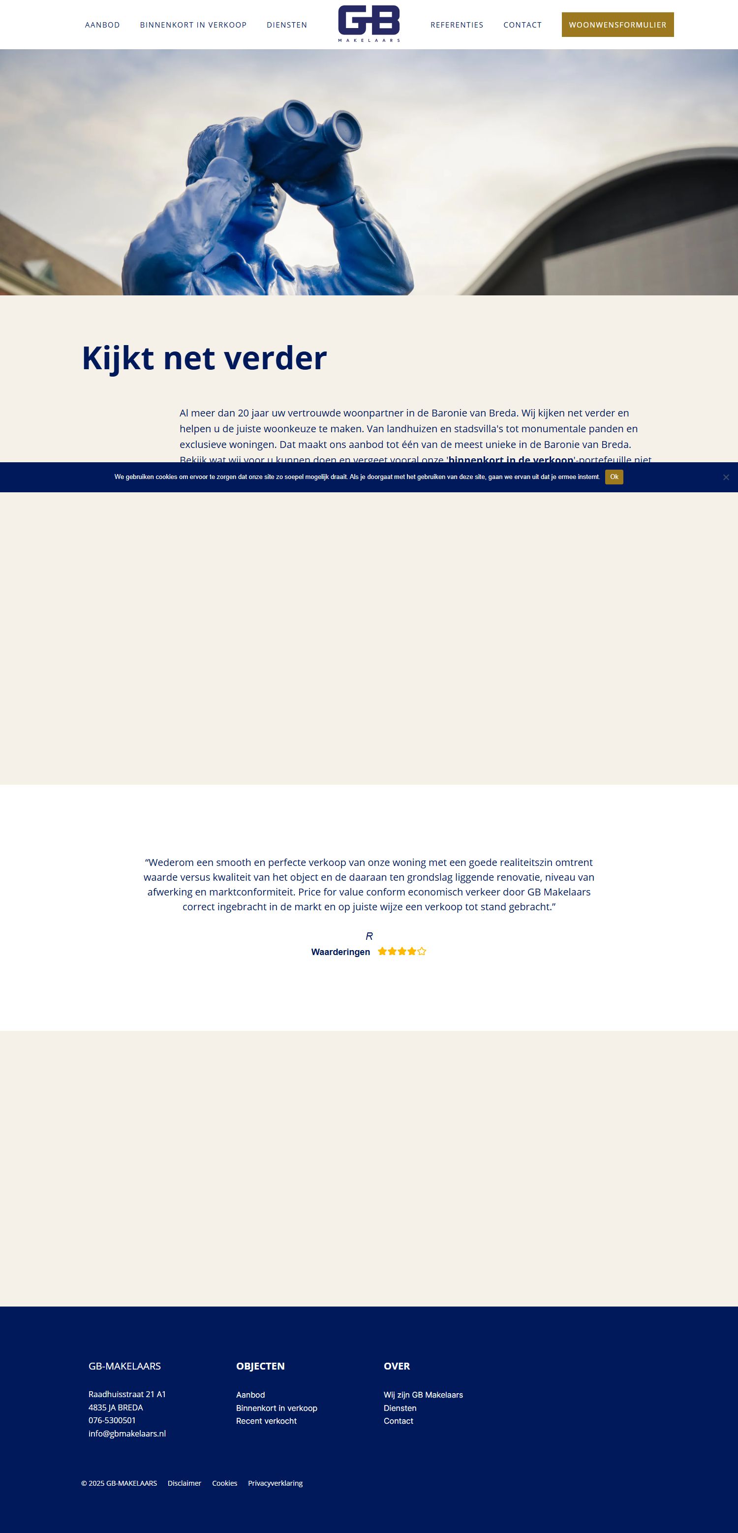 Screenshot der Website von www.gbmakelaars.nl