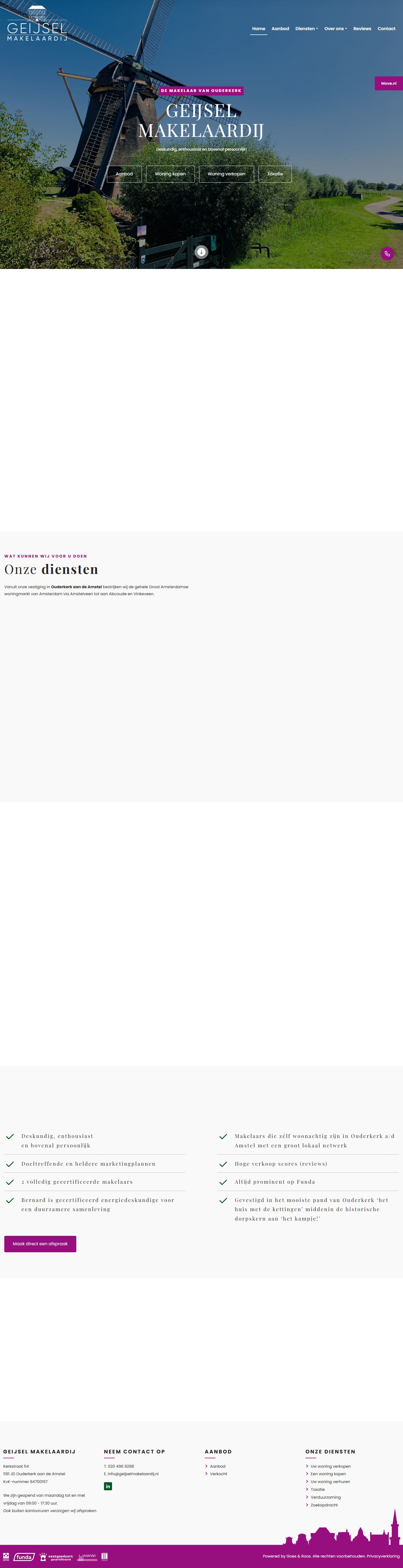 Capture d'écran du site web de www.geijselmakelaardij.nl