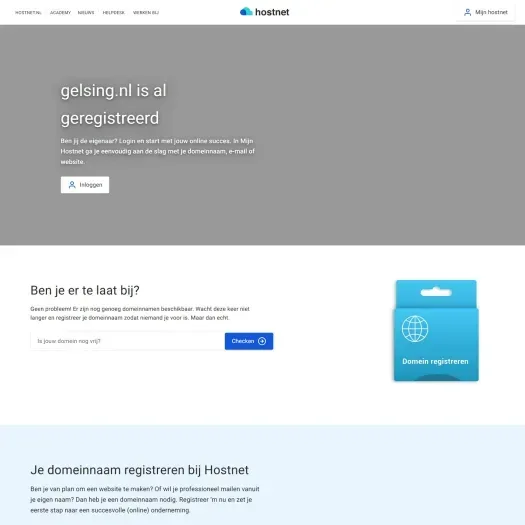 Screenshot van de website van www.gelsing.nl