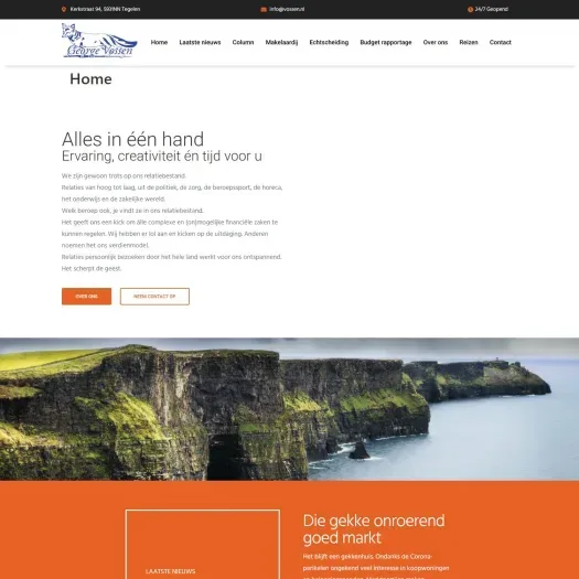 Screenshot van de website van www.vossen.nl