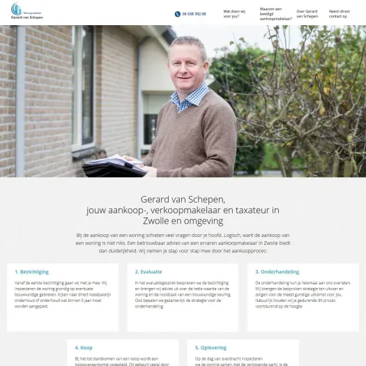 Screenshot van de website van www.gerardvanschepen.nl