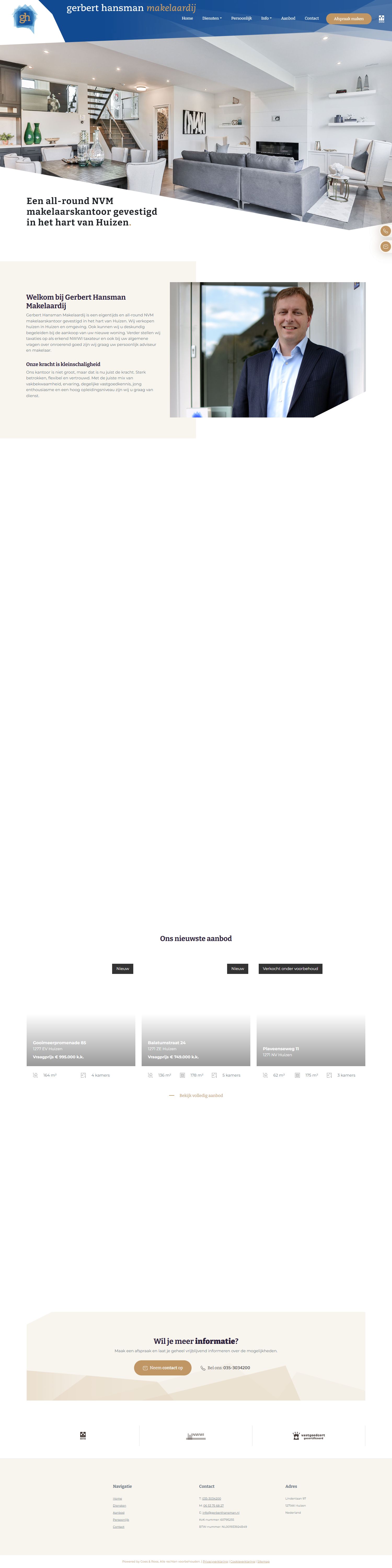 Screenshot of the website of www.gerberthansman.nl