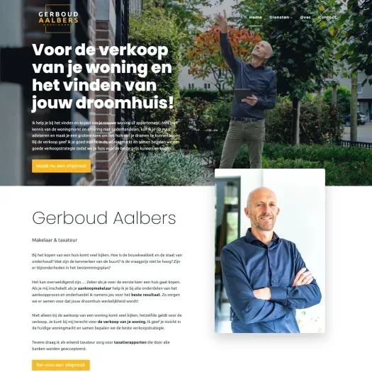 Screenshot van de website van www.gerboudaalbersmakelaardij.nl