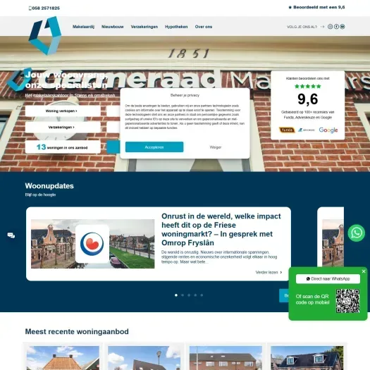 Screenshot of the website of www.germeraadmakelaars.nl