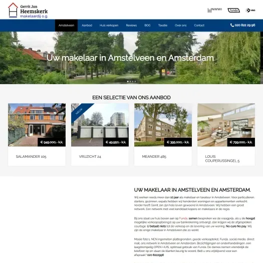 Screenshot van de website van www.gerritjanheemskerk.nl