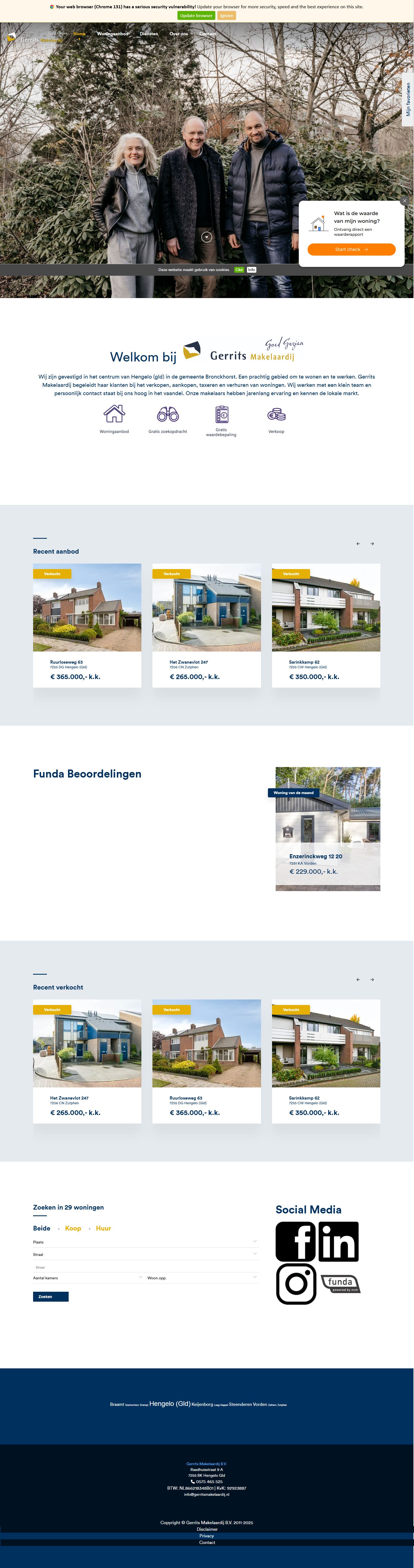 Capture d'écran du site web de www.gerritsmakelaardij.nl