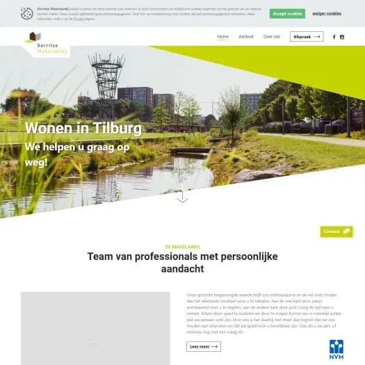 Screenshot of the website of www.gerritsemakelaardij.nl