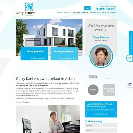 Screenshot of the website of www.gerrykantersmakelaardij.nl