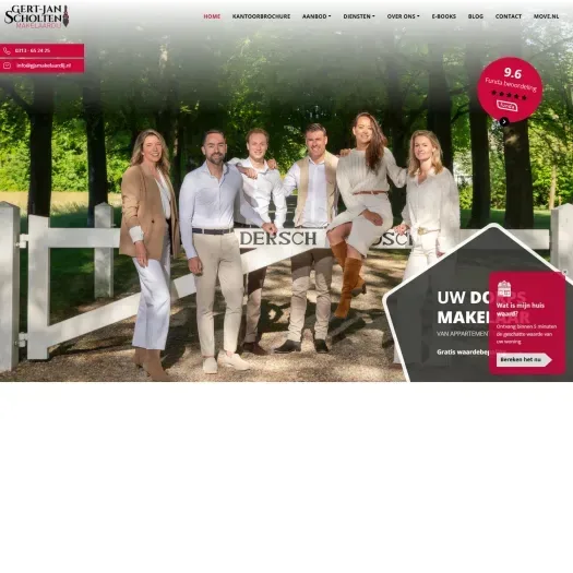 Screenshot van de website van www.gjsmakelaardij.nl