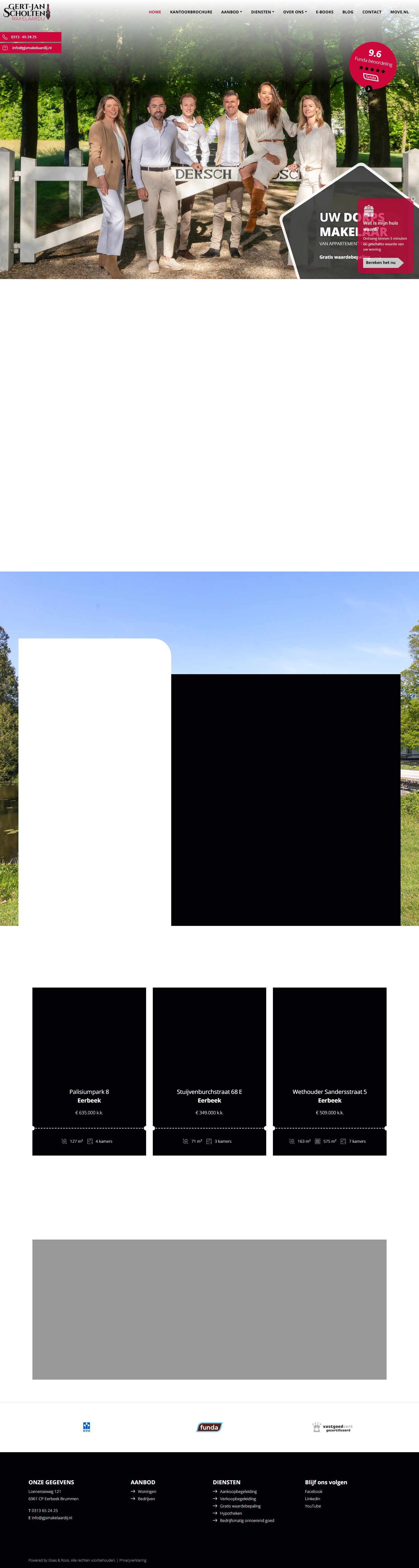 Screenshot der Website von www.gjsmakelaardij.nl