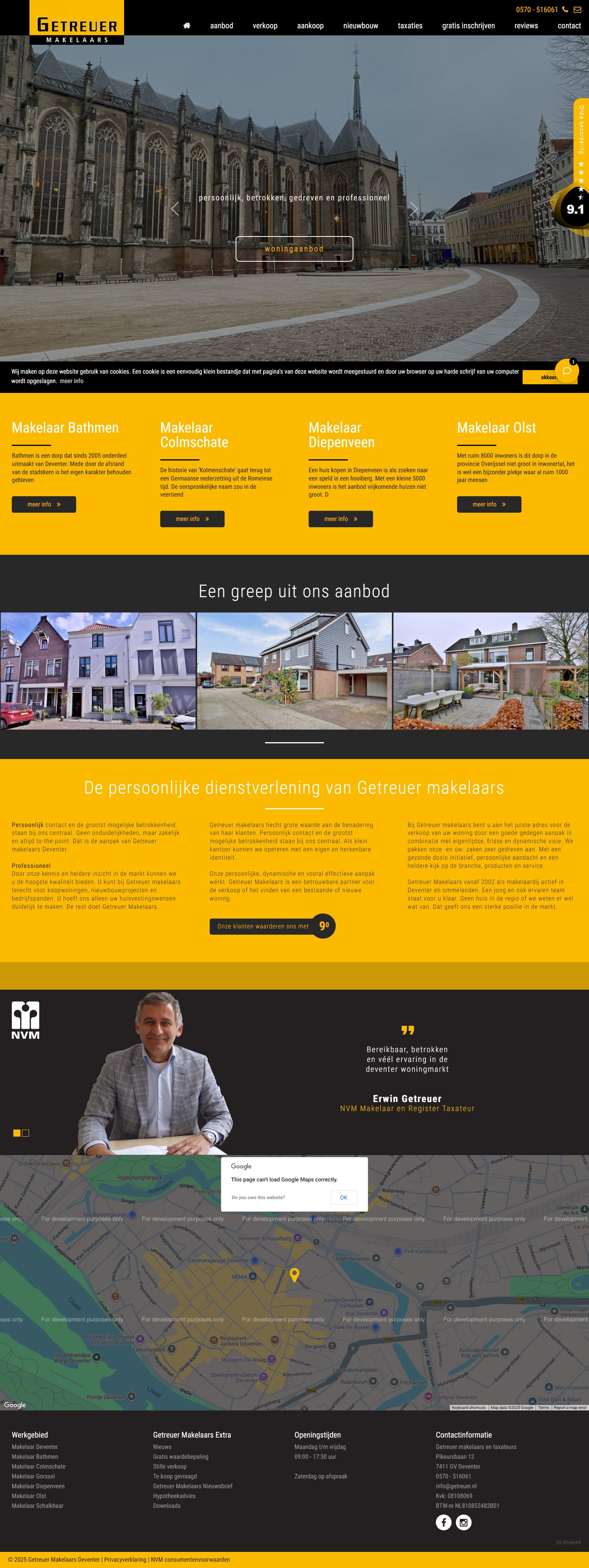 Screenshot der Website von www.getreuer.nl