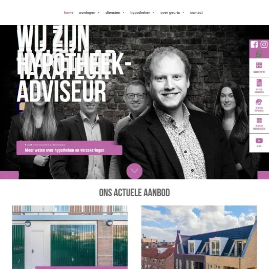 Screenshot van de website van www.geurtsmakelaars.nl