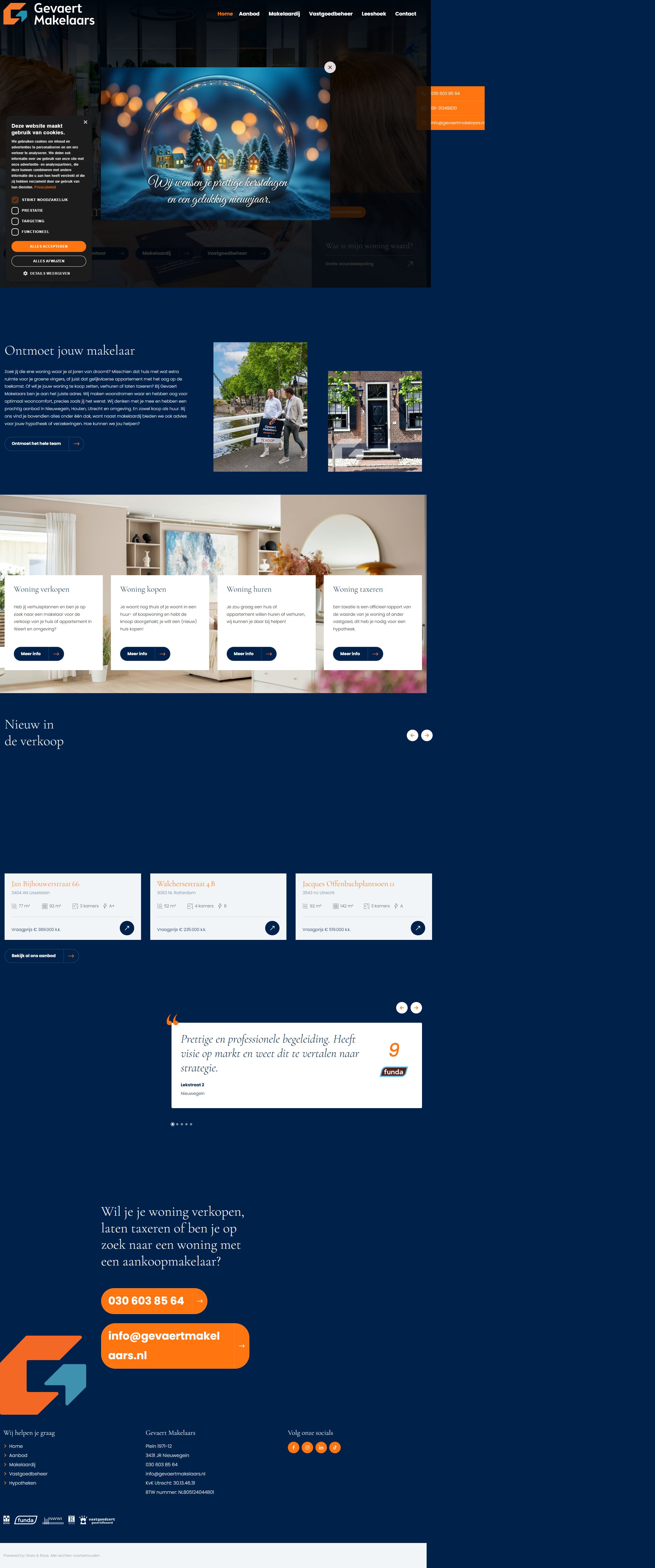 Screenshot der Website von www.gevaertmakelaars.nl