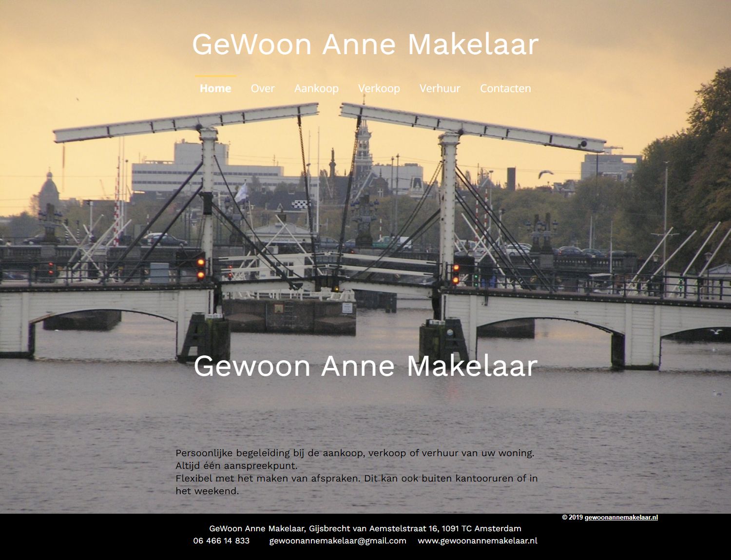 Screenshot of the website of www.gewoonannemakelaar.nl