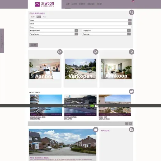 Capture d'écran du site web de www.gewoonmakelaardij.nl